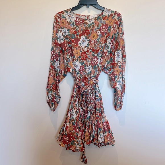 Storia COLORFUL SUMMER FLORAL MINIDRESS flowy boho peasant - Picture 2 of 2